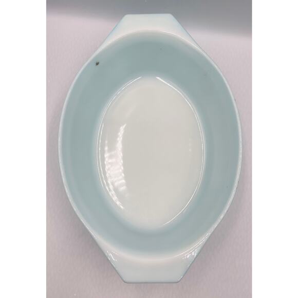 Pyrex 045 Turquoise White Lace Medallion Oval Casserole Dish 2.5 QT - Picture 6 of 11